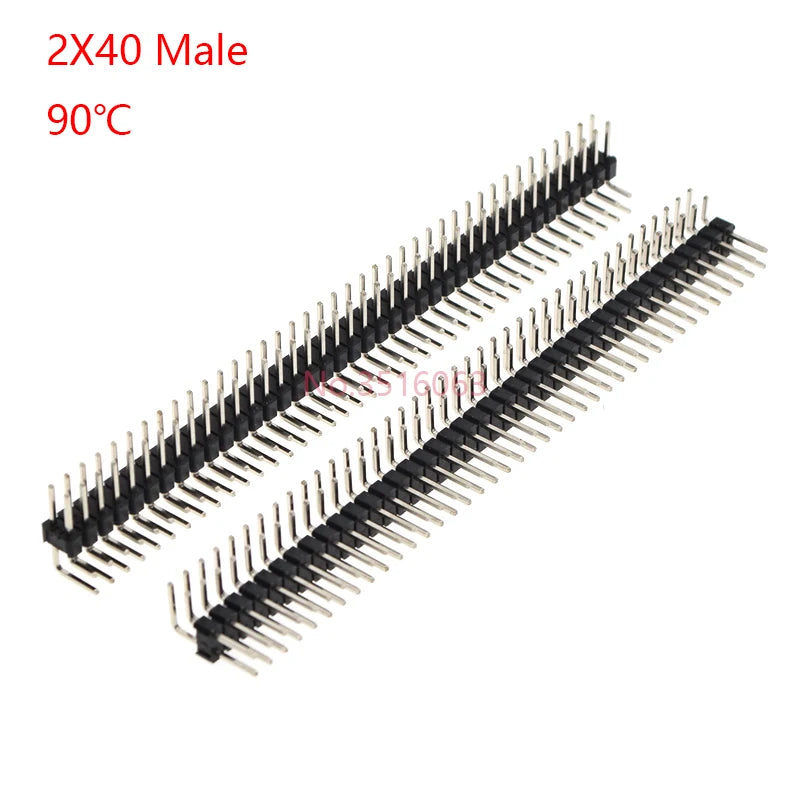 5/10Pcs 2.54mm 40 Pin 1x40 2X40 Single/Double Row Male Female 2.54 Pin Header PCB JST Connector Strip Right angle For Arduino