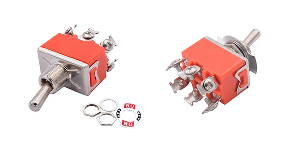 5pcs SPST DPDT 250V 15A Toggle Switch 2 3 Position Latching On-Off On-On On-Off-On E-TEN1322 1021 1122 1221 1321 Cap Waterproof