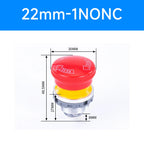 16mm 22mm Ultra Thin Plastic emergency stop button mushroom emergency switch self-locking stop charging pile power outage on off