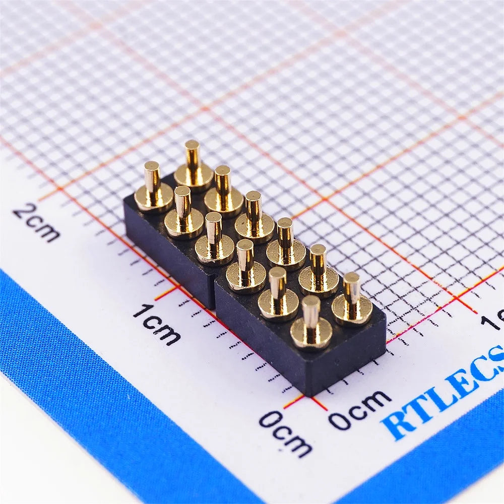 5Pcs Target PAD Connector 2.54 Grid 4 6 8 10 12 14 16 20 Pole Female Spring Pogo Pin Header Socket Power Charge DIP SMD Dual Row