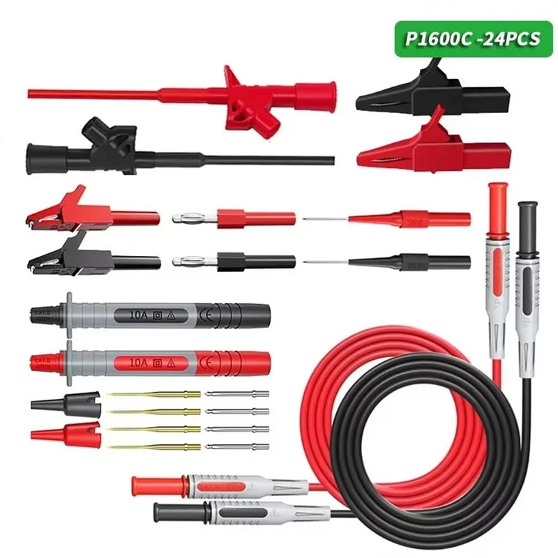 Cleqee P1600 series High Quality Multimeter Test Lead Kit BNC-Test Cable Test Probe IC Test Hook Automotive Repair Tool Set