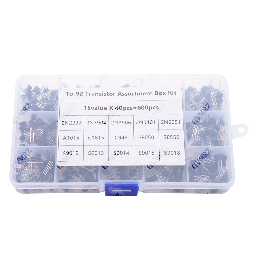 600PCS 15Value x 40Pcs Transistor TO-92 Assortment Box Kit Transistors 2N2222 2N3906 C945 S8050 Direct-plug triode box 2N3904