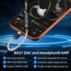 USB-C to 3.5mm Audio Adapter Headphone Amplifier DAC HiFi 32b/384kHz with CX31993 MAX97220 Dual Chip for Android iPhone iPad PC