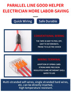 Mini Quick Lever Wire Connector Electrical Splicing Household 2/3/5 Ports Home Lighting Universal Terminal Blocks Led 0.2-6mm²