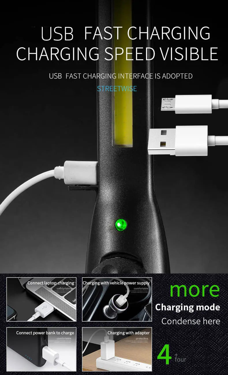 Portable COB Work Lights With Magnetic Rechargeable LED Flashlight Portable Stepless Dimming Emergency Car Repair Lamps