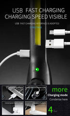 Portable COB Work Lights With Magnetic Rechargeable LED Flashlight Portable Stepless Dimming Emergency Car Repair Lamps