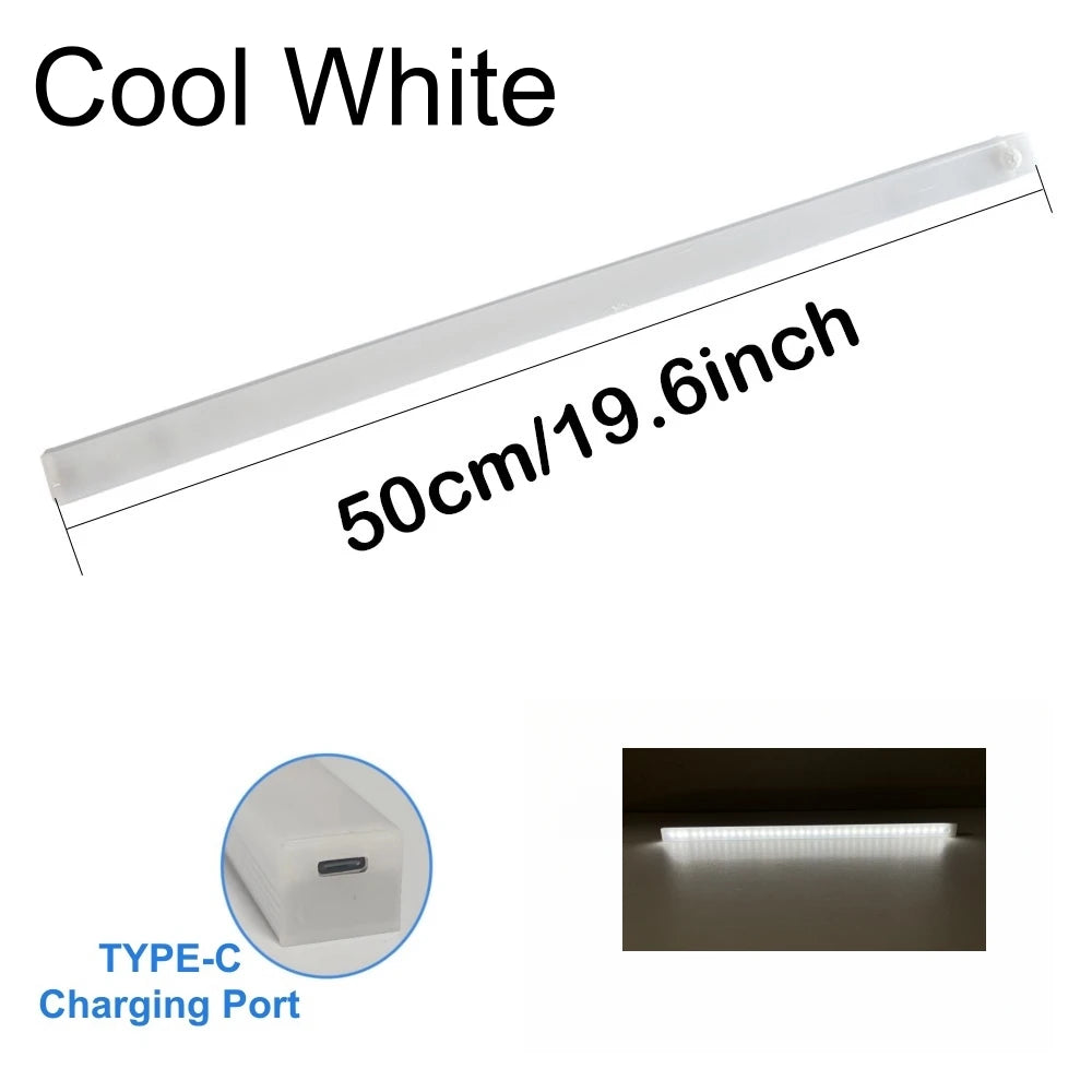 Motion Sensor Bar Light Type C Rechargeable Light LED Magnetic Attraction Night Light for Kitchen Bedside Wardrobe Bookcase