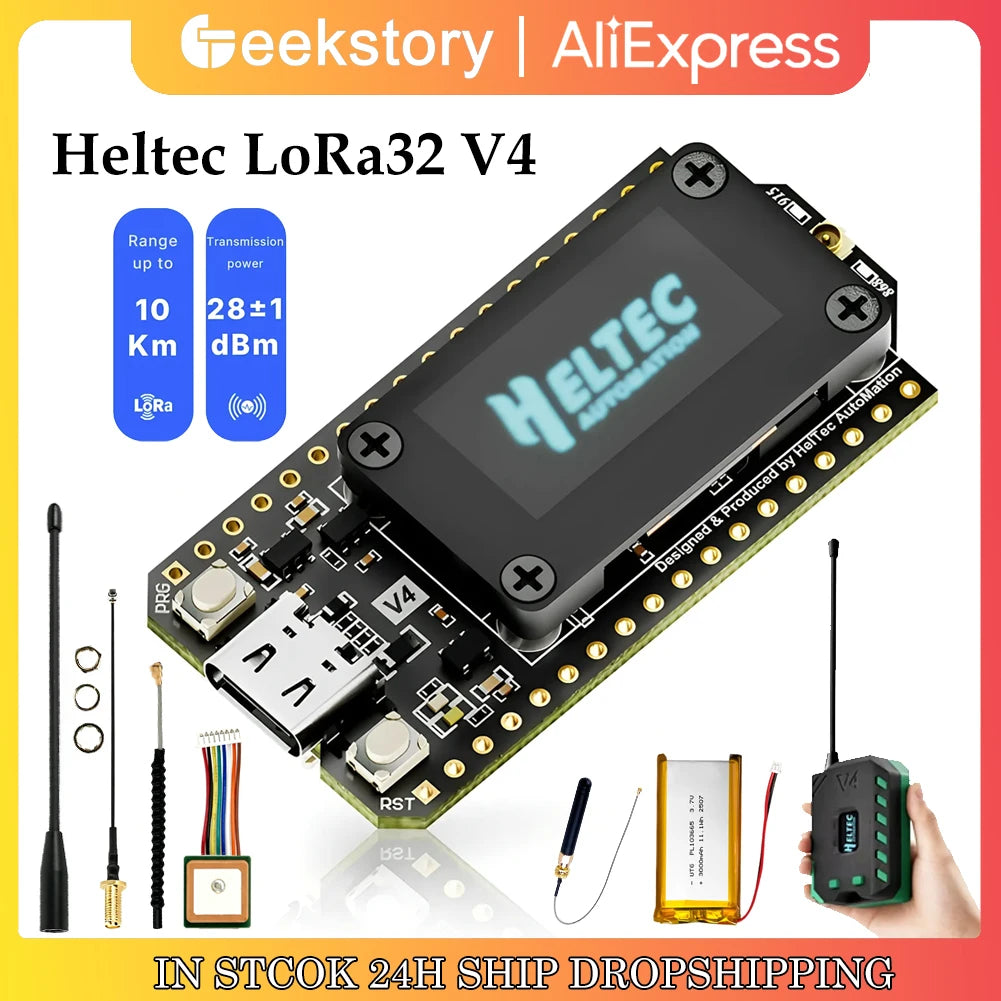 Heltec WiFi LoRa 32 V4 Development Board OLED Display ESP32-S3 SX1262 Chip WiFi BLE Low Power for Meshtastic IoT Devices Arduino