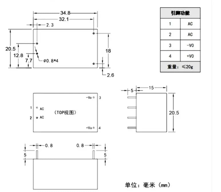 HLK-PM01 HLK-PM03 HLK-PM12 HLK-5M05 HLK-5M12 AC-DC 220V to 5V 3.3V 12V 5V700mA Power Supply Module AC DC Step Down Buck Module