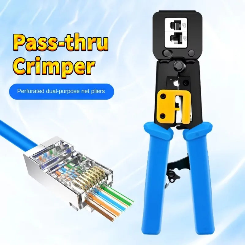 Crimping Pass Through RJ45 6P 8P Cat5 Cat5e Cat6 Pliers Crimp Net Work Tool Multifunction Crimper End-Pass-Through Connectors