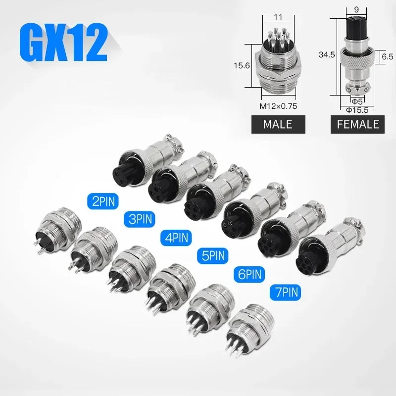 5/10/100SETS aviation plug GX16-2P/3/4/5/6/7/8/9pin male female aviation socket connector 12 16 20mm