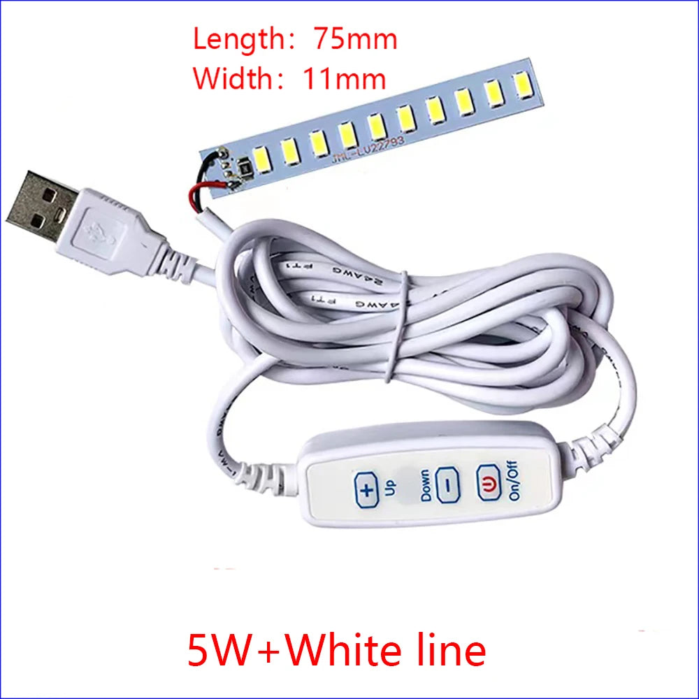 1PCS DC3V-5V Dimmable 5730 SMD LED Lamp 1W 2W 3W 4W 5W 10W LED Light Beads White Warm White With Light Adjust Switch.