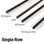 5 20 100 Pcs 2.54 MM Pitch Pin Header Male Dual Straight 90 180 Degree Single Row Right Angle SMD 1x40 Pin 2x40 Position