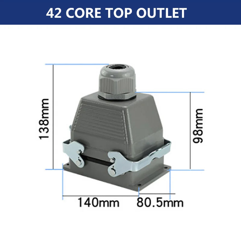Rectangular Heavy Duty Connectors HDC HE 4 6 8 10 16 20 24 32 48 Core Pin 16A Waterproof Aviation Plug Top Side Line Connector
