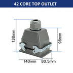 Rectangular Heavy Duty Connectors HDC HE 4 6 8 10 16 20 24 32 48 Core Pin 16A Waterproof Aviation Plug Top Side Line Connector