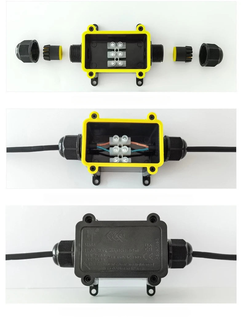2Way IP68 Underwater Waterproof 2/3Way 4-11mm M20 Power Cord Line Wire External LED Pool Lamp Outdoor Light Cable Junction Box