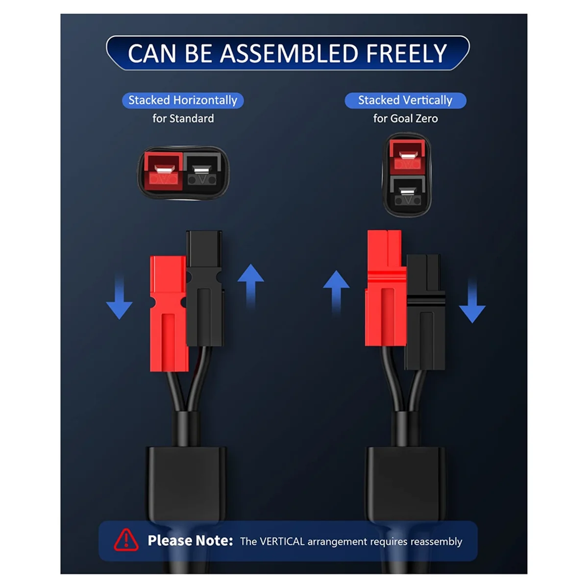 A40I 4-In-1 Solar Panel Connector Extension Cable Splitter for Anderson Connector DC Adapter Power Plug XT60 Female Conn