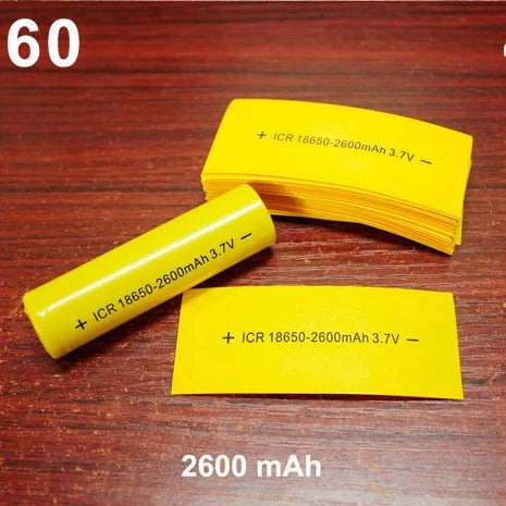 100pcs/lot 18650 Lithium Battery Heat Shrinkable Film PVC Heat Shrinkable Skin Battery Packaging Skin Insulation Sleeve