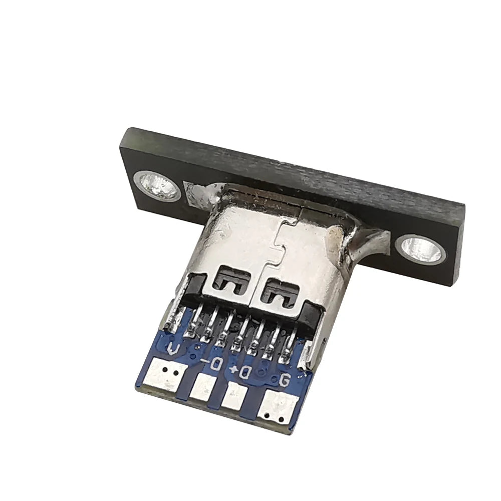 5/10Pcs Type-C USB 3.1 Female Jack Connector 2Pin 4Pin Charging Port USB C Socket With Screw Fixing Plate