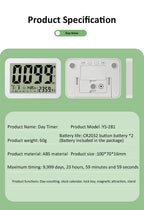 Digital Countdown Days Timer 9999-Day Count Down Clock Multi-Function Electronic Countdown Timer for Vacation Retirement Wedding