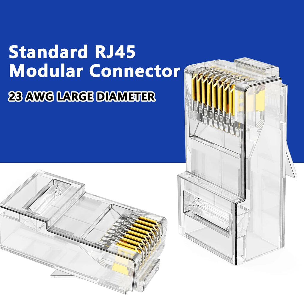 D-Sunty Rj45 Connector CAT5e CAT6 Pass Through Network UTP 8P8C Modular Pass Through Plug For Ethernet Cables