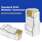 D-Sunty Rj45 Connector CAT5e CAT6 Pass Through Network UTP 8P8C Modular Pass Through Plug For Ethernet Cables