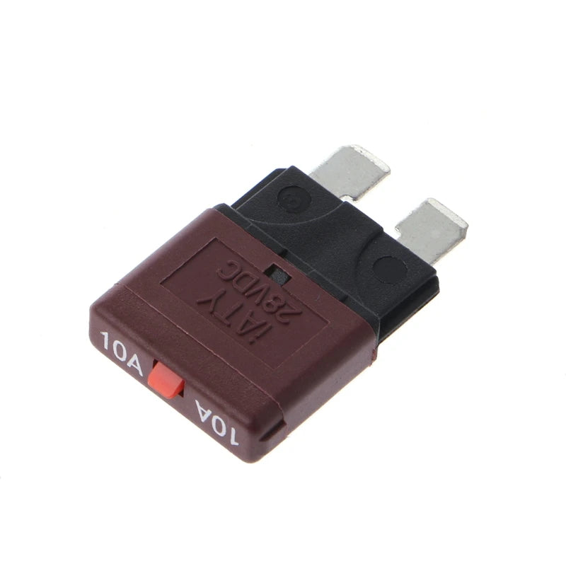 5-30A Circuit Breaker Blade Fuse 28V Resettable Manual Reset Fuse Adapter for Car Truck Boat Marine Car Insert Protector
