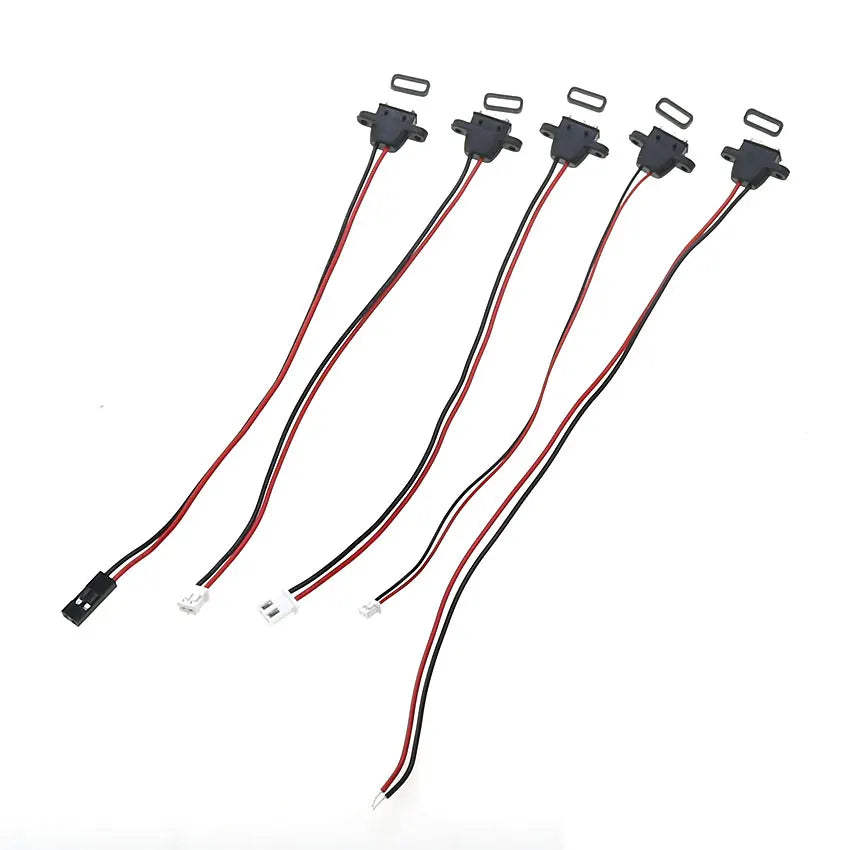 1pcs USB C Type-C 2Pin Waterproof Connector Female Socket Charging Port W/ Welding Wire Dupont Line MX1.25 PH2.0 XH2.54 Terminal
