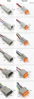 1Pcs DT Waterproof Automotive Connector With 15cm Wiring DT06-2S/DT04-2P 3P 4P 6P 8P 12P Male Female Plug Socket For Automobile