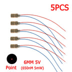 1-10pcs Laser Pointer Diode 650nm 5mW RED Dot Laser Diodes Module 5V Pointer Sight Copper Head Industrial Class
