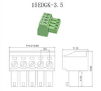 5Pair 15EDG KF2EDG 2.54mm 3.5mm 3.81mm 5.08mm PCB Screw Terminal Block 2-12Pin Male Plug Female Socket Pin Header Wire Connector