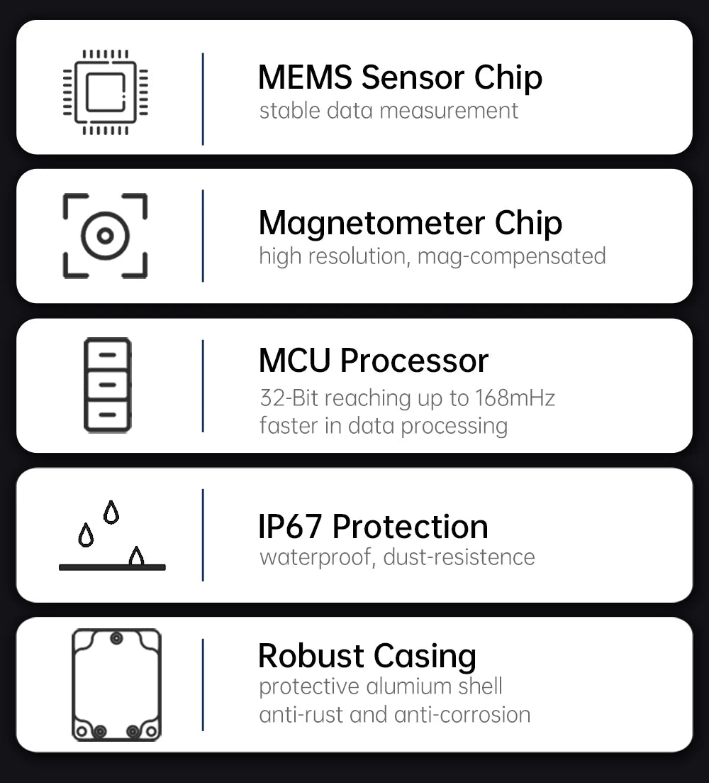 WitMotion [Accelerometer+Inclinometer] HWT901B TTL MPU9250 9-axis Gyroscope+Angle(XY0.1°)+Digital Compass+Air Pressure+Altitude