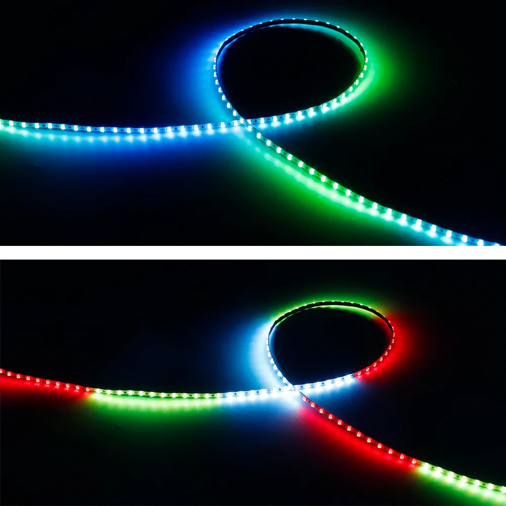 DC5V/12V RGB Dream Color Changing LED Strip Lights WS2812 2020 Ultra Narrow 2.7mm 160Leds/m Smart Individually Addressable Digit