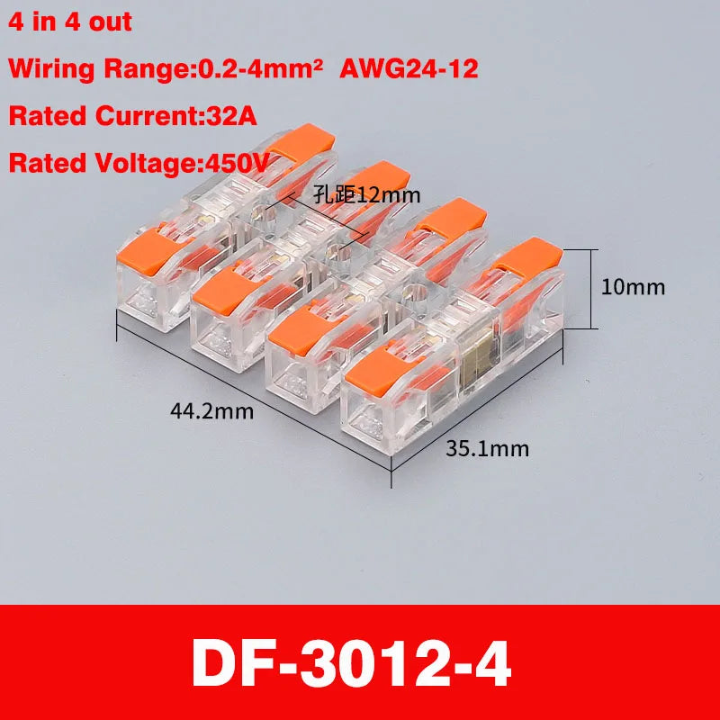 Wiring Terminal Quick Press Type Electrical Docking 2-12 Pin Screw Fixing Compact Wire Connector Push-in Type Terminal Block