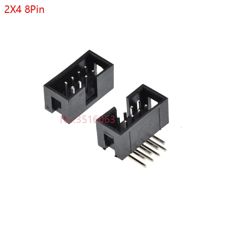 5/10Pcs Right Angle 6/10/20/26/34/40 Pin 2.54mm Pitch Male Socket Idc Box Header Pcb Connector Double Row 10p/20p/40p Dc3 Header