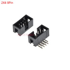 5/10Pcs Right Angle 6/10/20/26/34/40 Pin 2.54mm Pitch Male Socket Idc Box Header Pcb Connector Double Row 10p/20p/40p Dc3 Header