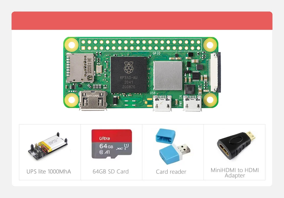 Raspberry Pi Zero 2 W Development Board PI0 2W with case Bluetooth BLE/WiFi 1GHz CPU 512MB RAM MINI HDMI 40PIN GPIO DIY game