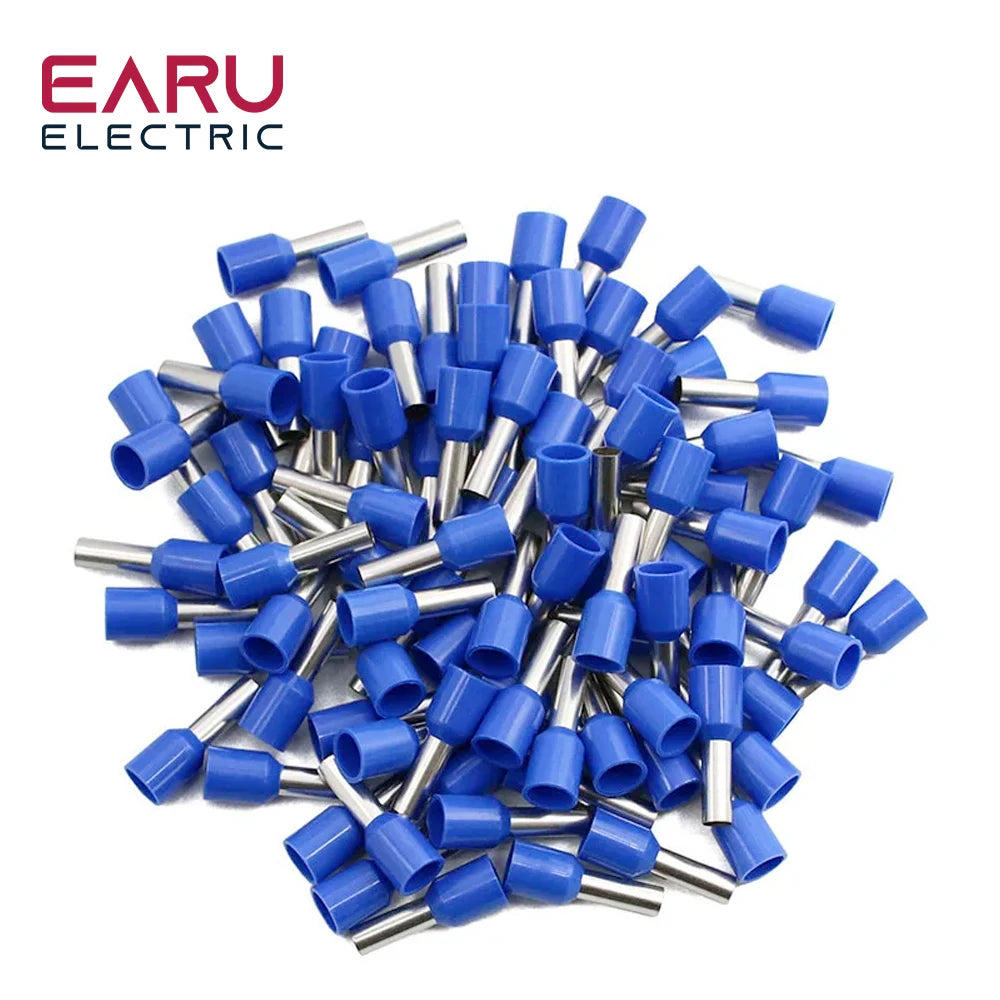 1000pcs/Pack E0508 E7508 E1008 E1508 E2508 Insulated Ferrules Terminal Block Cord End Wire Connector Electrical Crimp Terminator