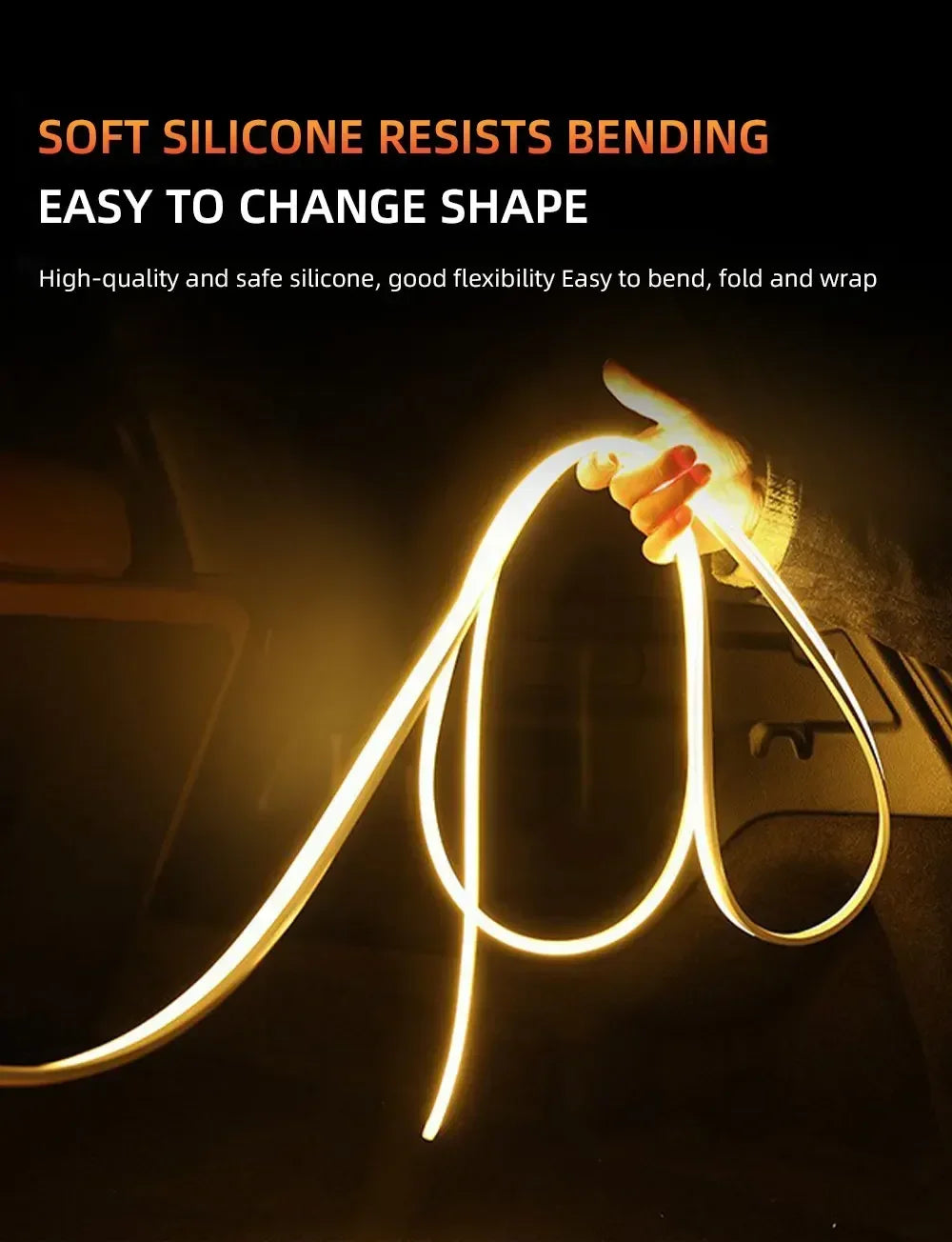 Car high brightness trunk lighting ambient light interior decoration LED wiring free automatic sensing tailgate light strip