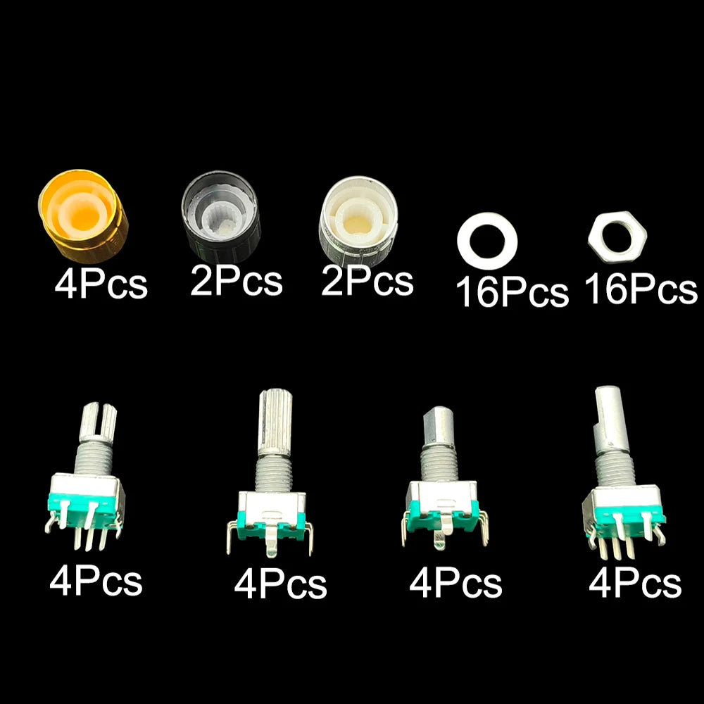 1 Box EC11 Half / Plum Shaft Encoder Switch Kit 5 Pin 20 Position Rotary Encoder Code Switches Handle Long 15mm 20mm