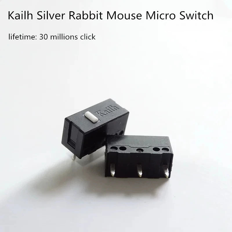 Kailh Silver Rabbit 0.15mm Ultra-short Travel Silent Mouse Micro Switch Gaming Mouse Durable Quiet Click Micro Switches 60-65gf
