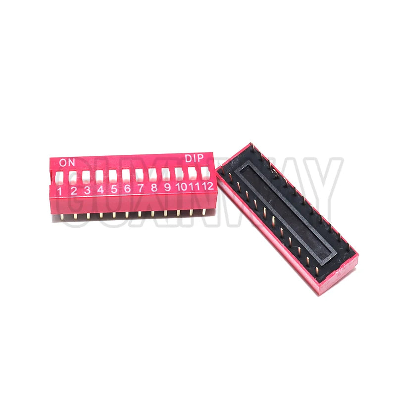 10PCS Slide Type Switch Module 2.54mm 1 ~ 12 Bit Position Way DIP Blue Pitch Toggle Switch Blue Snap Switch For PCB 8PIN 6PIN