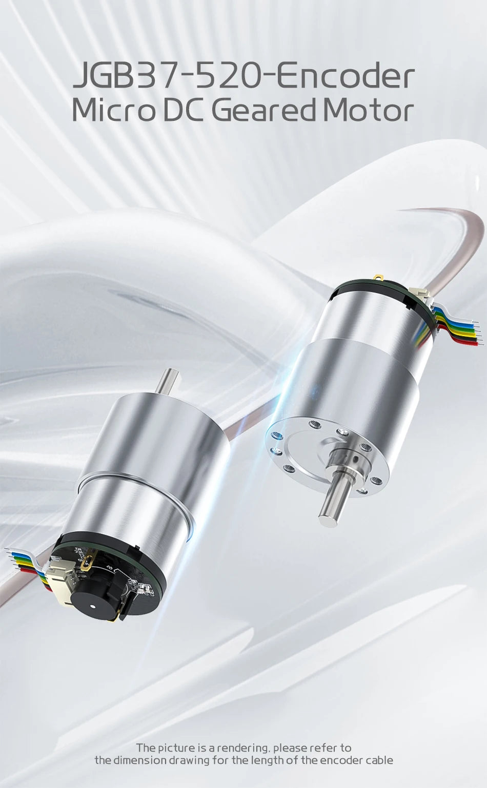 JGB37-520 Hall Encoder Miniature DC Geared Motor 6V12V Forward And Reverse 6RPM~1590RPM With Speed Measurement