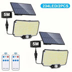 Solar Lights Outdoor 234LED 3 Modes Motion Sensor Flood Lights with Remote IP65 Waterproof Security Solar Lights for Outside