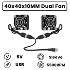 GDSTIME Dual 40mm 50mm 60mm 80mm 92mm 120mm 140mm DC 5V Powered USB Fans with 2 in 1 USB Cable for AV Receiver DVR Cooling