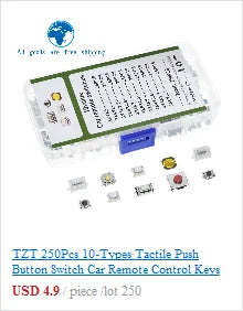 TZT 25PCS Tactile Push Button Switch Momentary 12*12*7.3MM Micro switch button + 25PCS Tact Cap(5 colors) for Arduino Switch