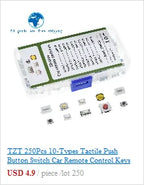 TZT 25PCS Tactile Push Button Switch Momentary 12*12*7.3MM Micro switch button + 25PCS Tact Cap(5 colors) for Arduino Switch