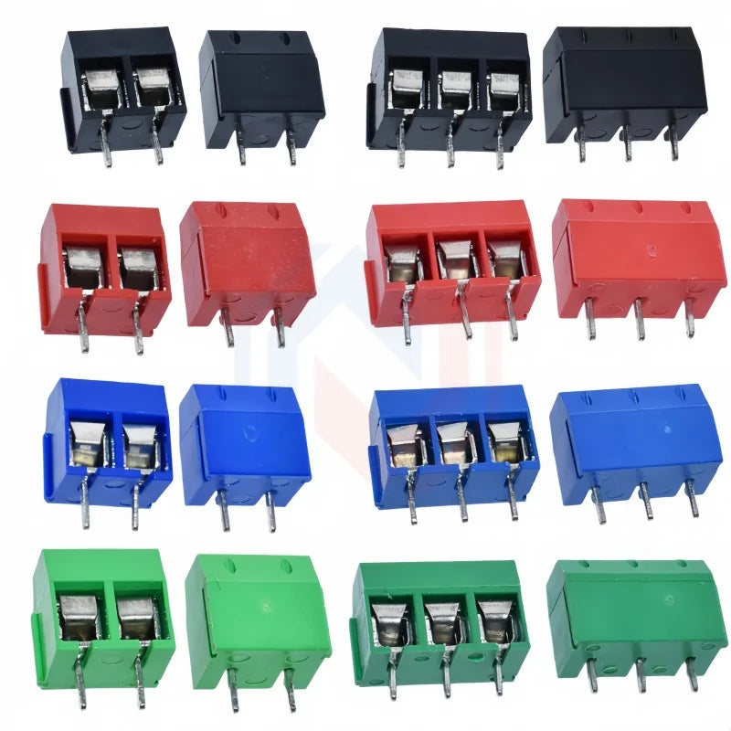 10/20PCS PCB Terminal Block Connector Pitch 5.0mm KF301 Straight Pin 2P 3P Screw PCB Terminal Blocks Connector Assortment Kit