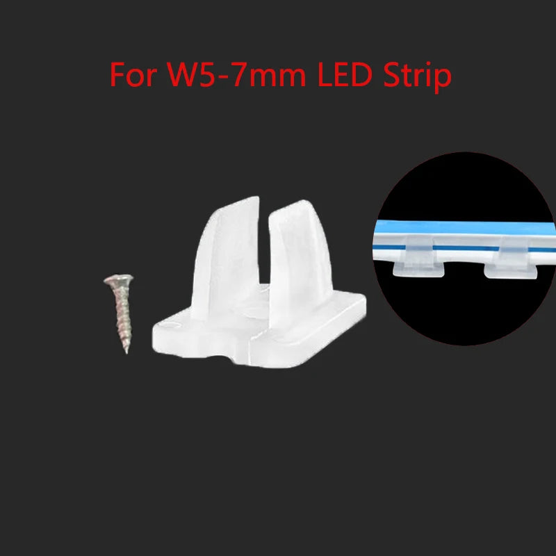Neon Strip Led Connector COB Led Tape Fix Holder Clips with Screw Plastic Buckle Accessories For 5050 2835 5/12/110/220V RGB Led