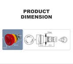 16mm Plastic Emergency Stop Switch Latching Self-locked 1NO1N Red Mushroom Head Electrical Control Push Button Switch VaneAims